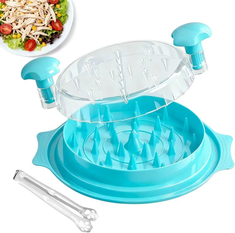 KicthMap Chicken Shredder Tool Twist 9.84in Large Chicken Shredder with Clip Visible Meat Shredde Machine BPA Free Ergonomic Handle Manual Meat Suitable for Chickens Pork Beef ect (Blue) - Image 1
